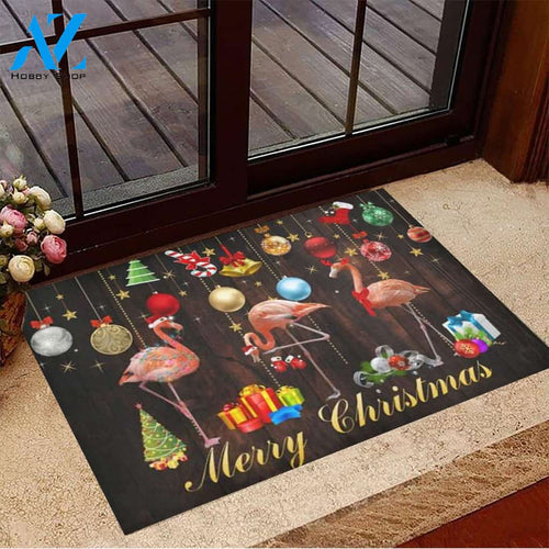 Flamingo Merry Christmas Indoor And Outdoor Doormat Welcome Mat Housewarming Gift Home Decor Funny Doormat Gift For Dog Lovers Gift For Christmas