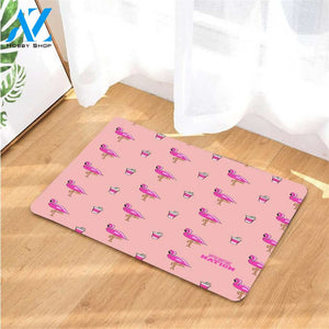 flamingo pink nation pattern doormats