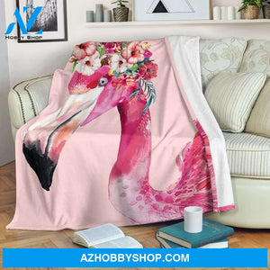 Flamingo pink premium Fleece Blanket