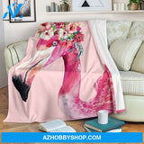 Flamingo pink premium Fleece Blanket