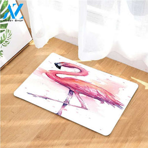 Flamingo pink wallpaper doormats