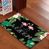 Flamingo Tropical Easy Clean Welcome DoorMat | Felt And Rubber | DO2219