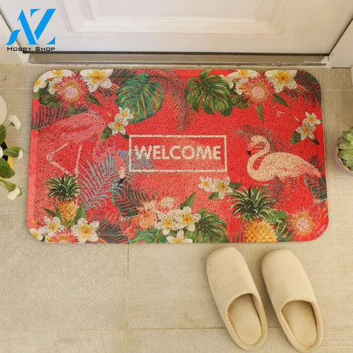 Flamingo Tropical Welcome Doormat | Colorful | Size 8x27'' 24x36''