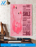 Flamingo We Are A Family Canvas And Poster, Wall Decor Visual Art