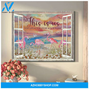 Flamingo Window This Is Us Canvas Wall Art, Canvas Decor