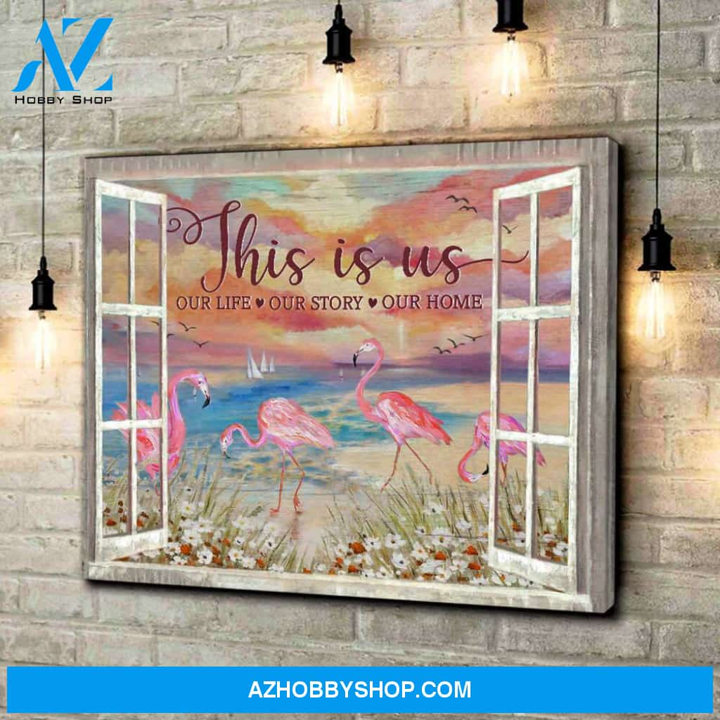 Flamingo Window This Is Us Canvas Wall Art, Canvas Decor