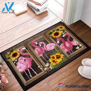 Flamingos With Sunflowers Doormat CP