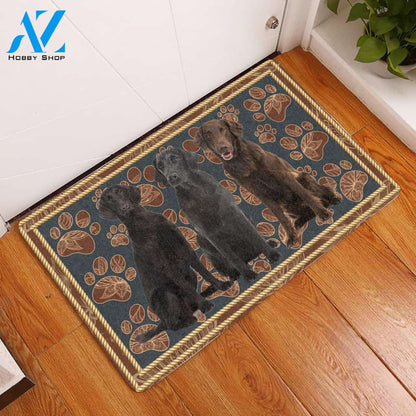 Flat-Coated Retriever Flower Paw - Dog Doormat | Welcome Mat | House Warming Gift