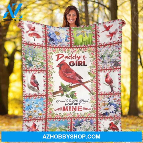 Fleece Blanket To My Dad Cardinal Daddys Girl Fleece Blanket Father Fleece Blanket, Fleece Blanket Biological Father, Father Fleece Blanket Christmas Gift Ideas