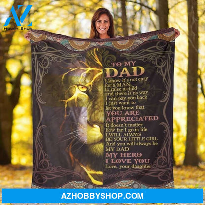 Fleece Blanket To My Dad Lion Fleece Blanket Father Fleece Blanket, Biological Father Of Fleece Blanket, Father Fleece Blanket Christmas Gift Ideas