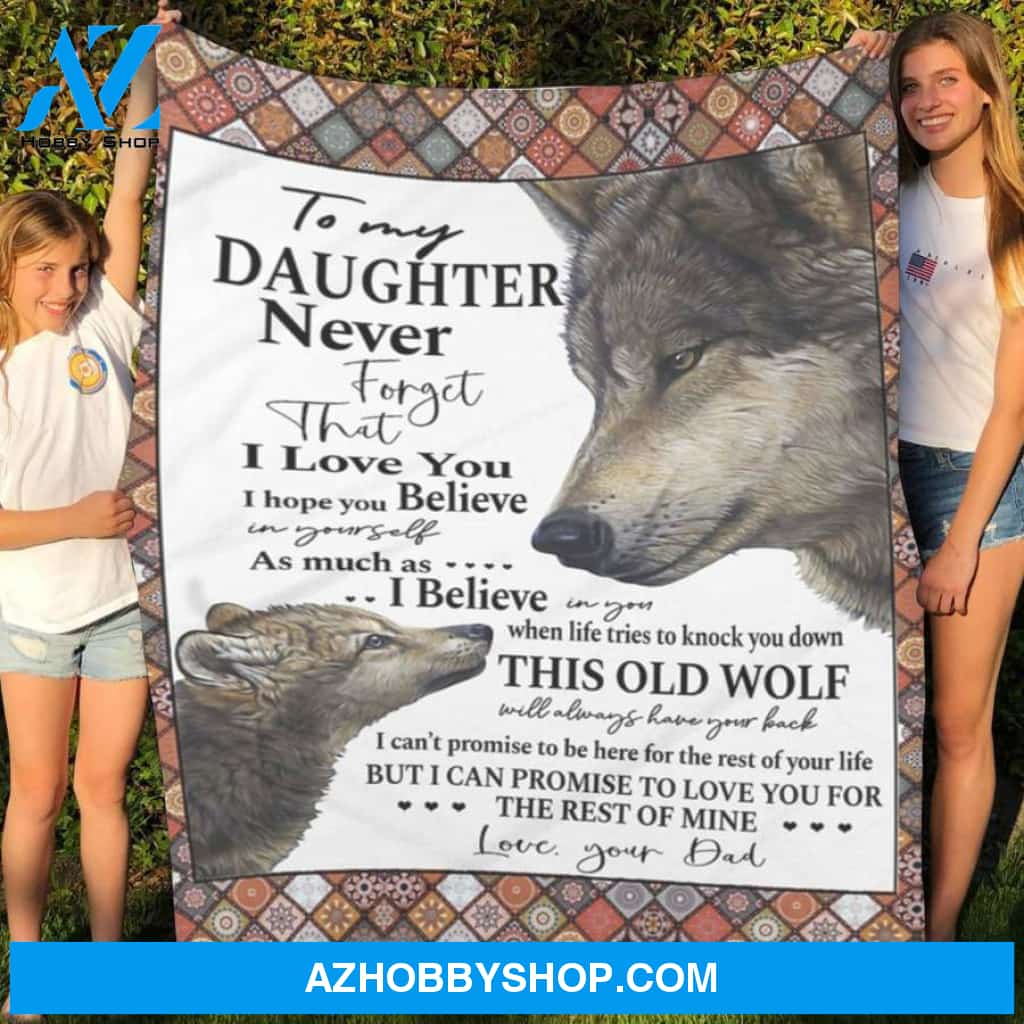 Fleece Blanket To My Daughter Dad Woven Fleece Blanket, Perfect Gift For Mom, Family Fleece Blanket Christmas Gift Ideas