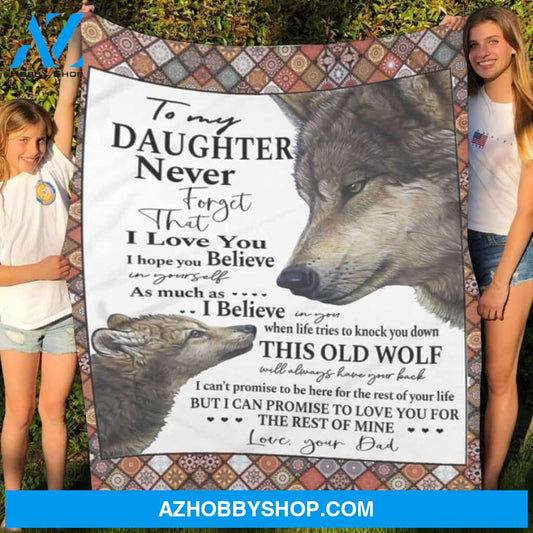Fleece Blanket To My Daughter Dad Woven Fleece Blanket, Perfect Gift For Mom, Family Fleece Blanket Christmas Gift Ideas
