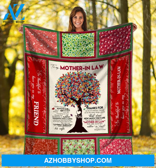 Fleece Blanket - To My Mother In Law,Colorful Tree Fleece Blanket, Gift For Mother In Law