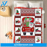 Fleece Blankets - Momma Claus Christmas Fleece Blanket - Fleece Blankets Family Gift Ideas
