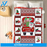 Fleece Blankets - Mommom Claus Christmas Fleece Blanket - Fleece Blankets Family Gift Ideas
