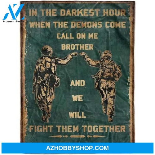 Fleece Soldier Blanket Call on me brother