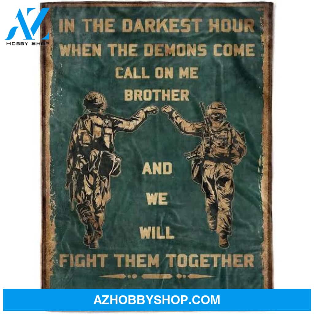 Fleece Soldier Blanket Call on me brother