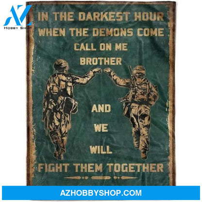 Fleece Soldier Blanket Call on me brother