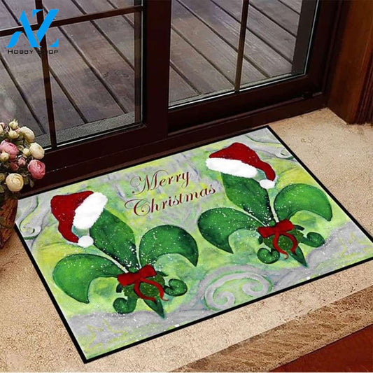 Fleur De Lis Merry Christmas Doormat Welcome Mat Housewarming Home Decor Funny Doormat Gift Idea For Friend, Gift For Family