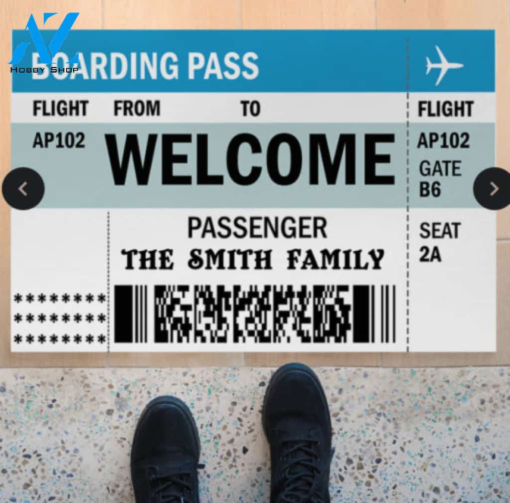Flight Boarding Pass Doormat