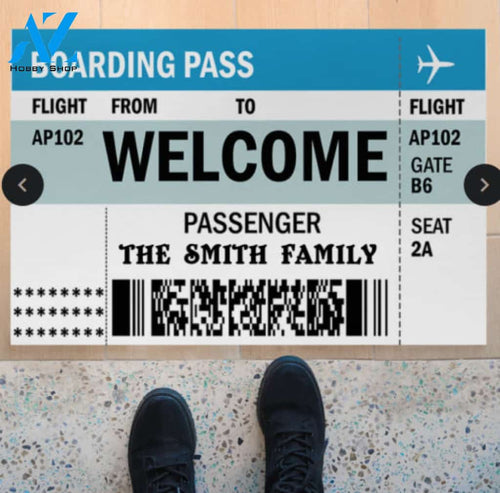 Flight Boarding Pass Doormat