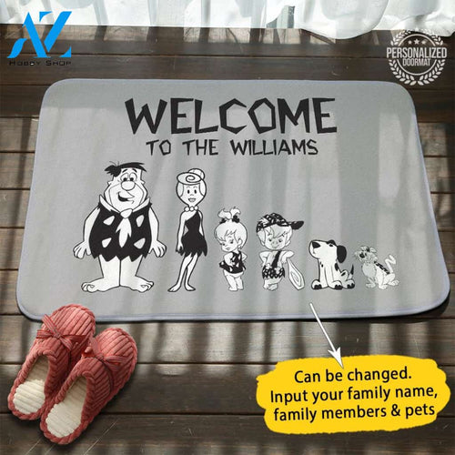 Flintstones Personalized Name Doormat
