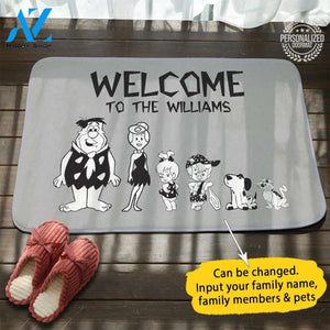 Flintstones Personalized Name Doormat