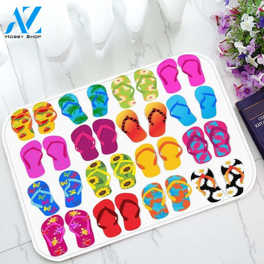 Flip Flops Multicolor Doormat Welcome Mat Housewarming Gift Home Decor Funny Doormat Best Gift Idea For Friend Gift For Family