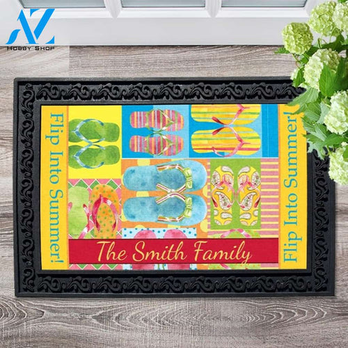 Flip Into Summer Personalized Doormat - 18" x 30"
