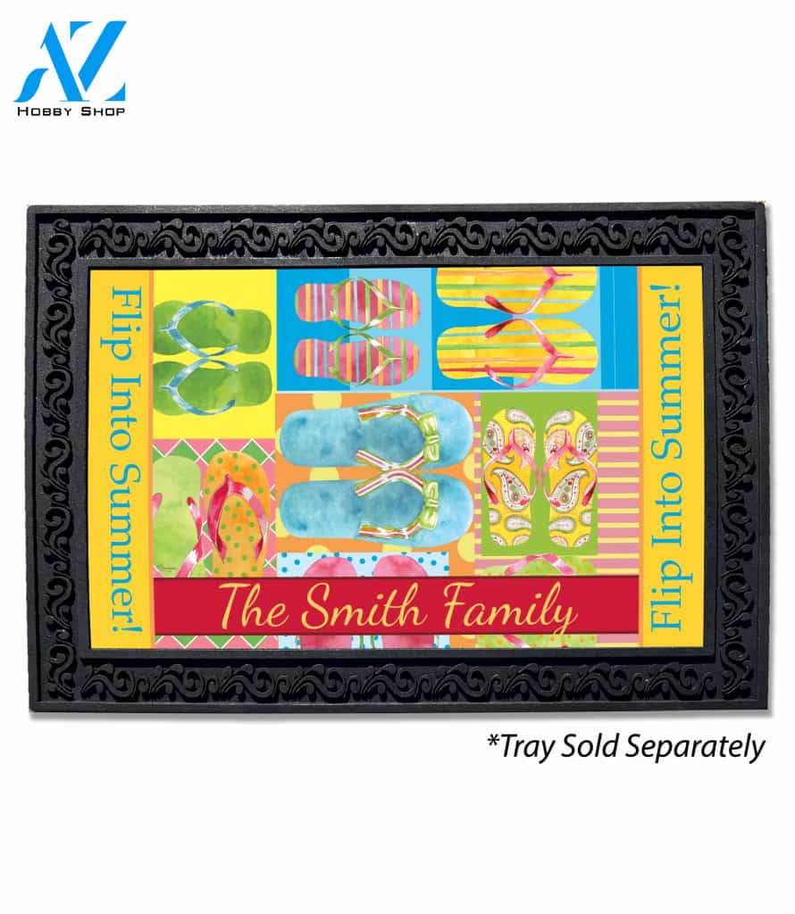 Flip Into Summer Personalized Doormat - 18" x 30"