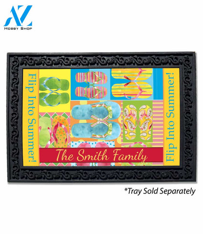 Flip Into Summer Personalized Doormat - 18" x 30"