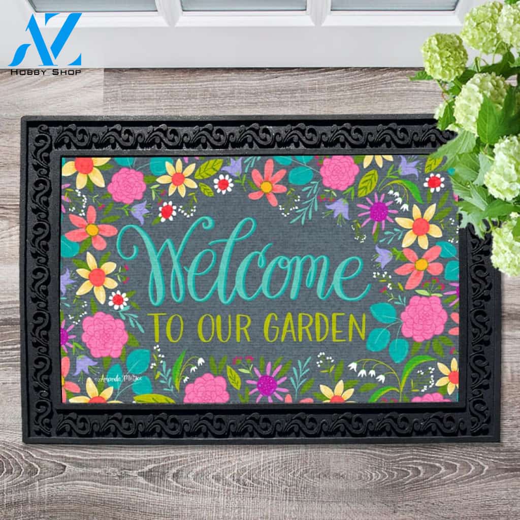 Floral Garden Welcome Doormat - 18" x 30"