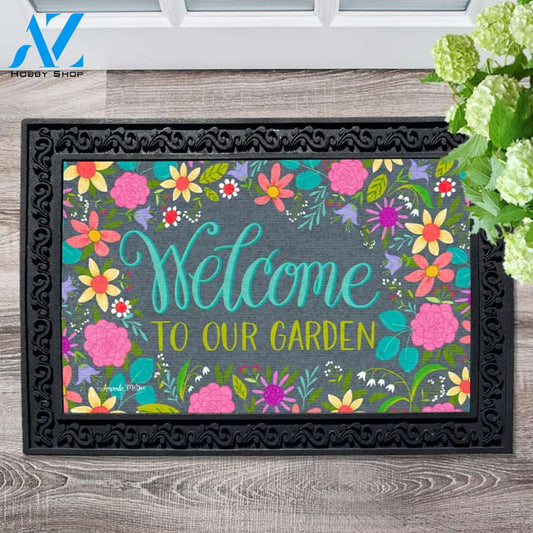 Floral Garden Welcome Doormat - 18" x 30"