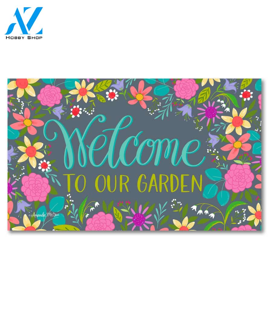 Floral Garden Welcome Doormat - 18" x 30"