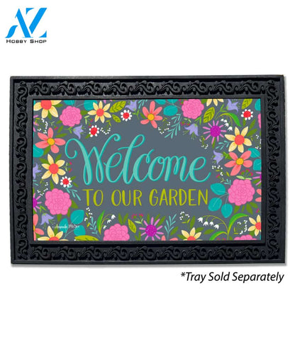 Floral Garden Welcome Doormat - 18" x 30"