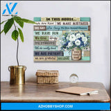 Ohcanvas Floral In this House We are grateful We love Custom Family Name Wall Art Decor