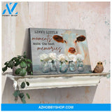 Floral Mason Jars and Cute Cow Life moments make the best memories Farm Canvas Wall Art Decor