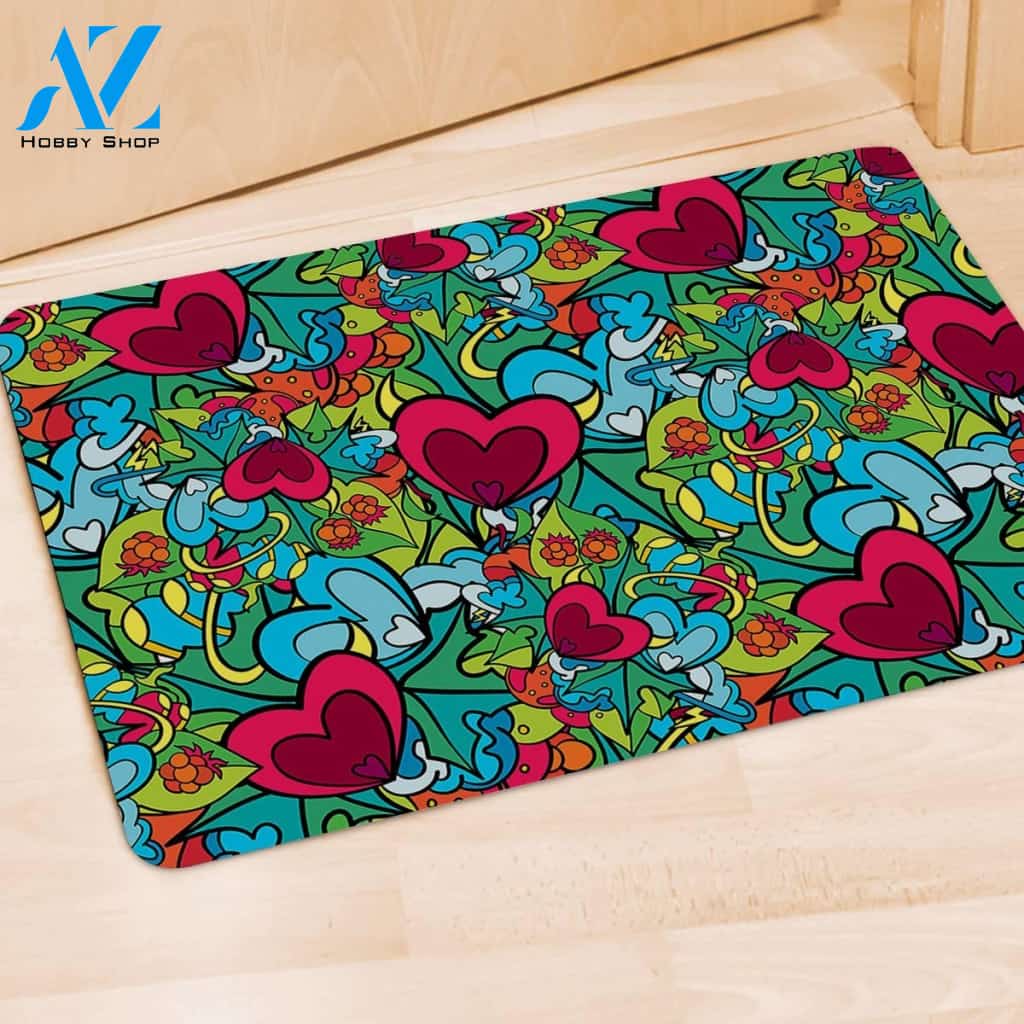 Floral Psychedelic Door Mat