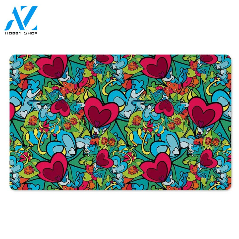 Floral Psychedelic Door Mat