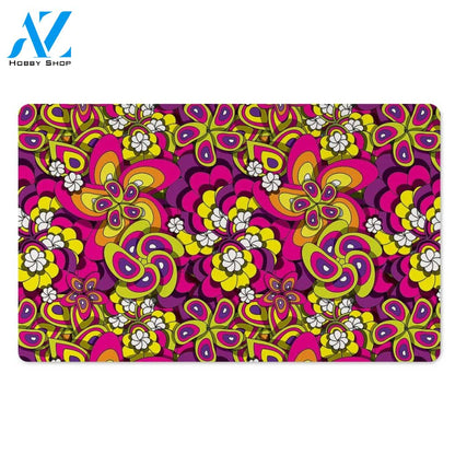 Floral Trippy Door Mat