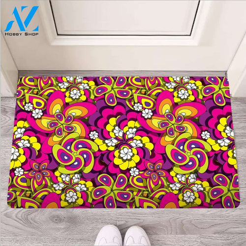 Floral Trippy Door Mat
