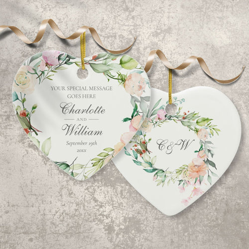 Floral Wedding Ornament Anniversary Ornamenent