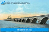 Florida View Of The Key West Extention Of The Fl East Coast Railroad Vintage Halftone