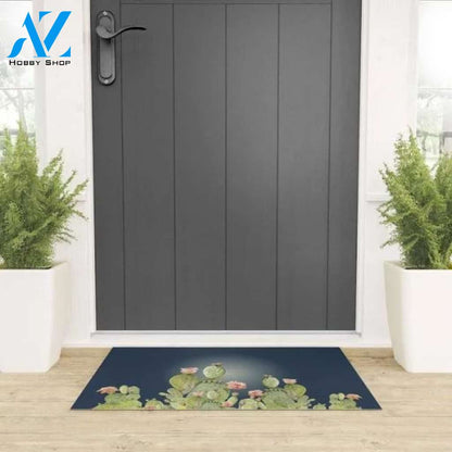 Flower Cactus Buds Flower Doormat Indoor And Outdoor Mat Entrance Rug Sweet Home Decor Closing Gift Gift For Friend Family Birthday Floral Plant Lovers Gift Idea