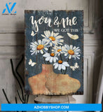 Flower couple - You & me We got this - Couple Portrait Canvas Prints - Wall Art