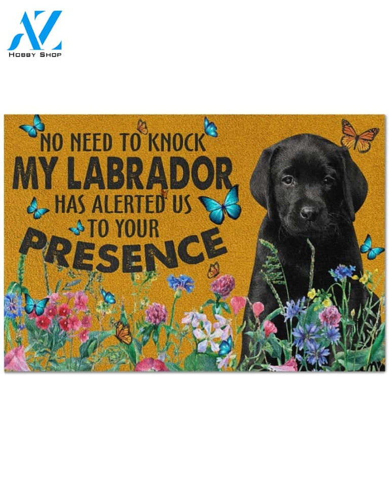 Flower Doormat - BLACK Labrador Pup Doormat Gift Dog Lover Warm House Gift Welcome Mat Gift For Family Friend Birthday Gift