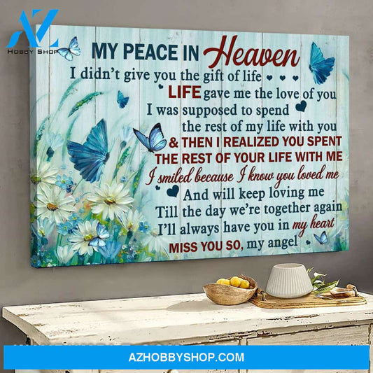Flower field with butterfly - Heaven - I smiled because I know you loved me - Landscape Canvas Prints, Wall Art