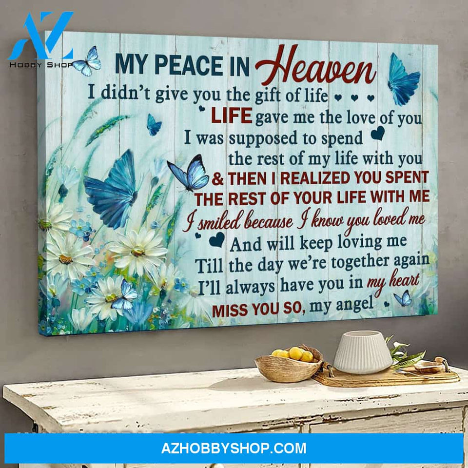 Flower field with butterfly - Heaven - I smiled because I know you loved me - Landscape Canvas Prints, Wall Art