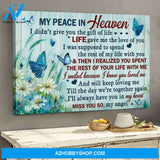 Flower field with butterfly - Heaven - I smiled because I know you loved me - Landscape Canvas Prints, Wall Art