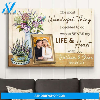 Flower Jar - Personalized Custom Photo Canvas